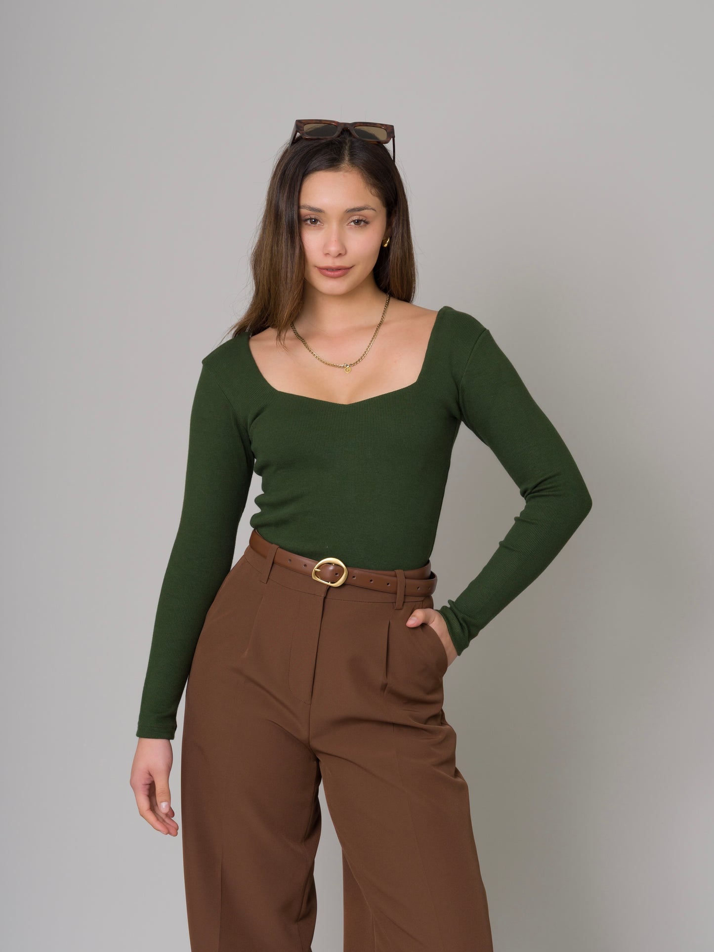 TOP CORAZON VERDE MILITAR