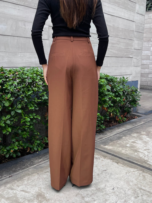 PANTALON SASTRE REGULAR MARRÓN